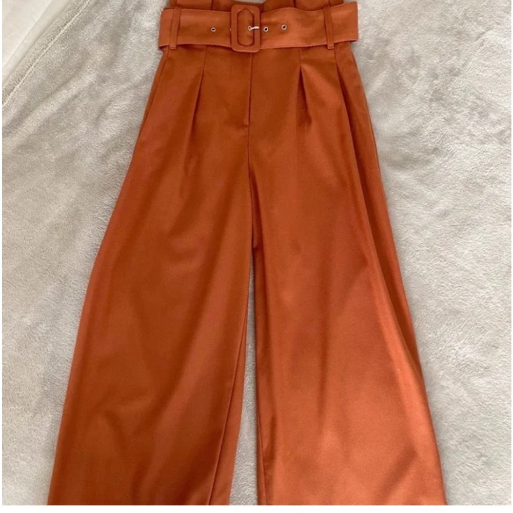 Free People Cropped wide leg pant with belt
